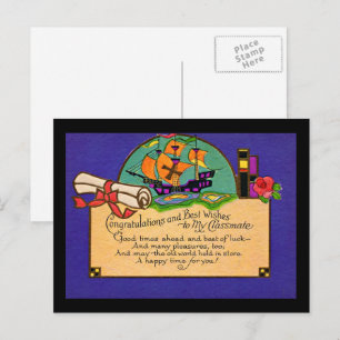 Postal Clase de Graduación Vintage