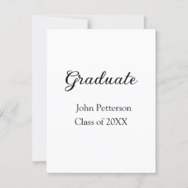 Postal clase de graduados de 20XX minimalista simple grad