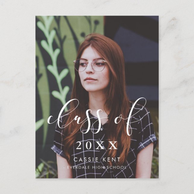 Postal Clase de la elegante foto de graduación de 2025 (Anverso)
