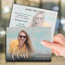 Postal Clase de script de graduación de fotos Guardar la 