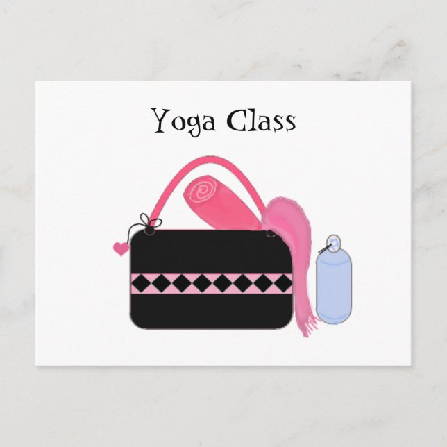 Postal Clase de Yoga con Equipo de Yoga (Anverso)