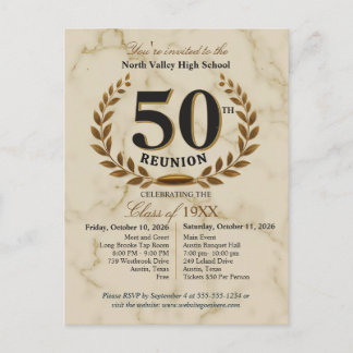 Postal Clase Elegante de 1976 Reunión de 50 años de Escue