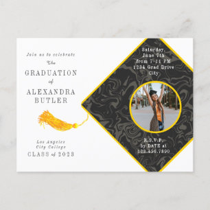 Postal Clase Gold Tassel Photo Script de Graduación 2023