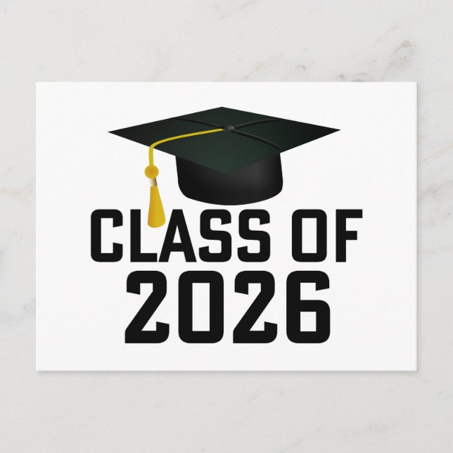 Postal Clase Letterman de 2026 Graduación (Anverso)