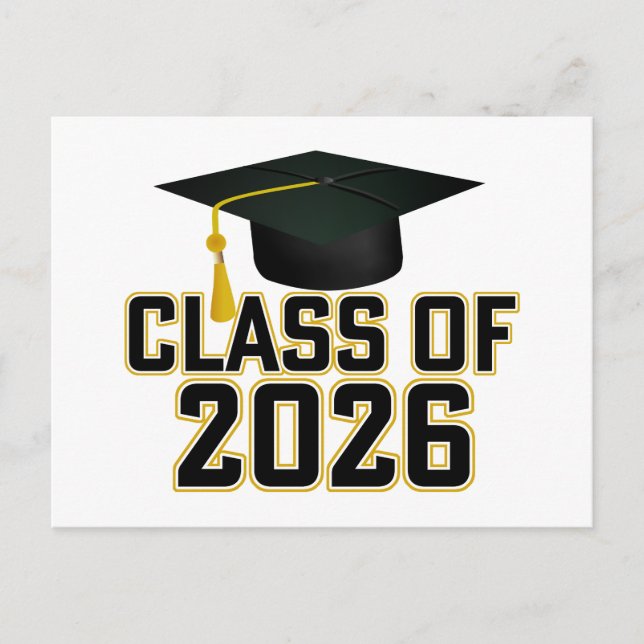 Postal Clase Letterman de 2026 Graduación (Anverso)