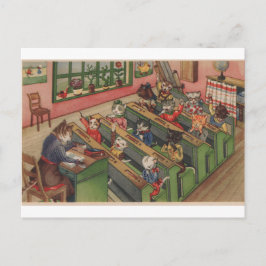Postal Clase llena de gatos, de vuelta a la escuela