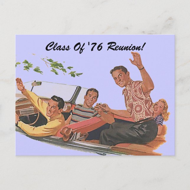 Postal Clase Retro Postcard Clase Reunion Amigos Clases (Anverso)