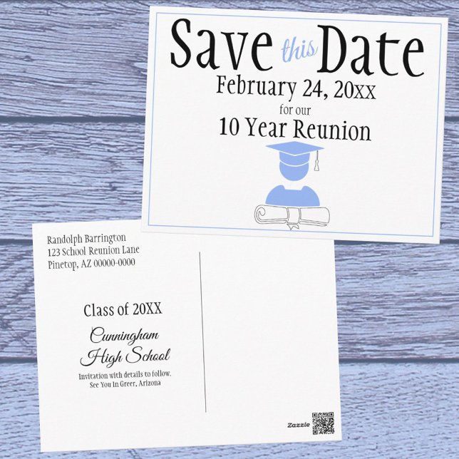 Postal Clase Reunión Guardar La Fecha Minimalista Pastel  (Subido por el creador)
