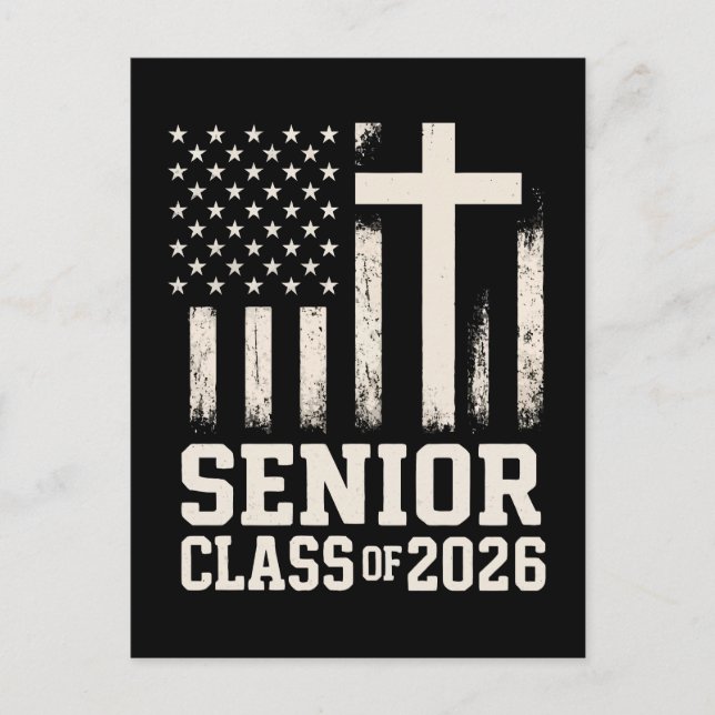 Postal Clase Senior 2026 Bandera cruzada EE.UU. (Anverso)