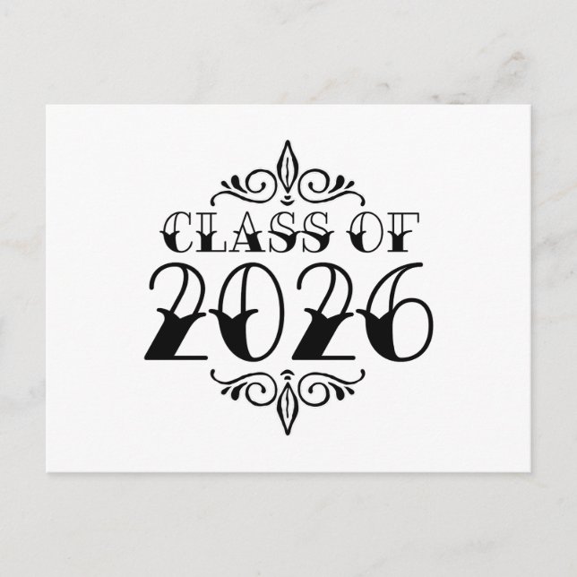 Postal Clase Tattoo Style de graduación 2026 (Anverso)
