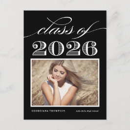 Postal Clase Vintage 2026 Graduación Fotográfica Negra