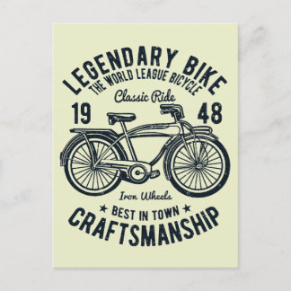 Postal Clásica Bicicleta Legendaria Artesanía en Biciclet