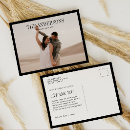 Postal Clásica Boda moderna. Gracias.