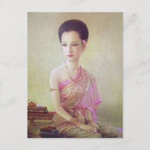 postal clásica de estilo antiguo de Tailandia