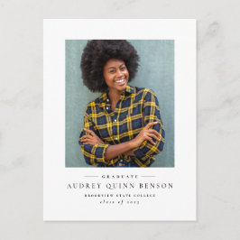 postal clásica de la invitación a graduación en bl