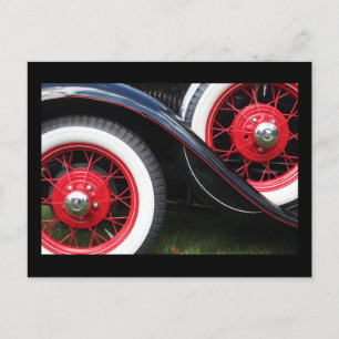postal clásica de neumáticos de automóviles