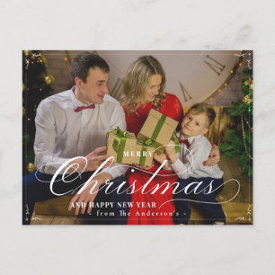 Postal Clásica Feliz Navidad Feliz Año Nuevo