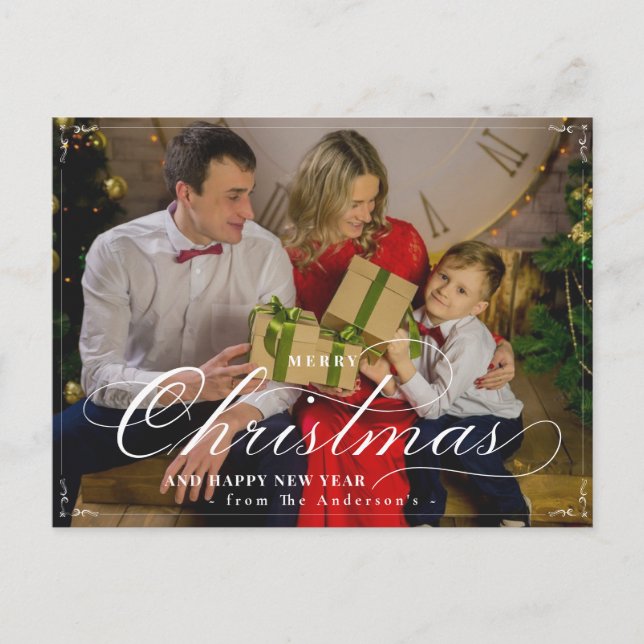 Postal Clásica Feliz Navidad Feliz Año Nuevo (Anverso)