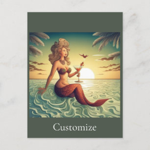 Postal Clásica Martini Mermaid Thunder_Cove