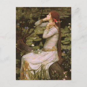Postal Clásica Ophelia de Shakespeare Nenúfar Arte Refina