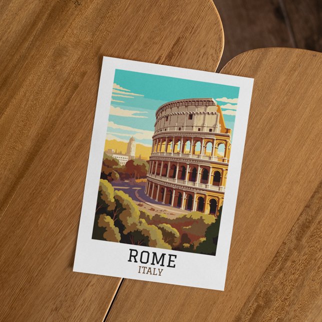 Postal Clásica Roma Italia Colosseo Histórico (rome italy colosseum retro vintage travel postcard)