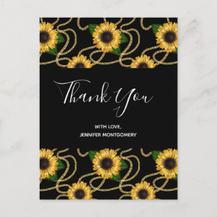 Postal Clásico Amarillo Sunflowers Patrón De Estilo Graci