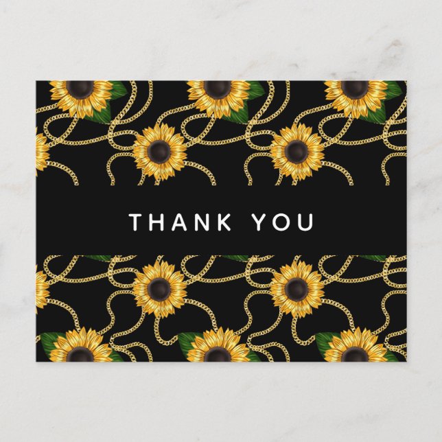 Postal Clásico Amarillo Sunflowers Patrón De Estilo Graci (Anverso)