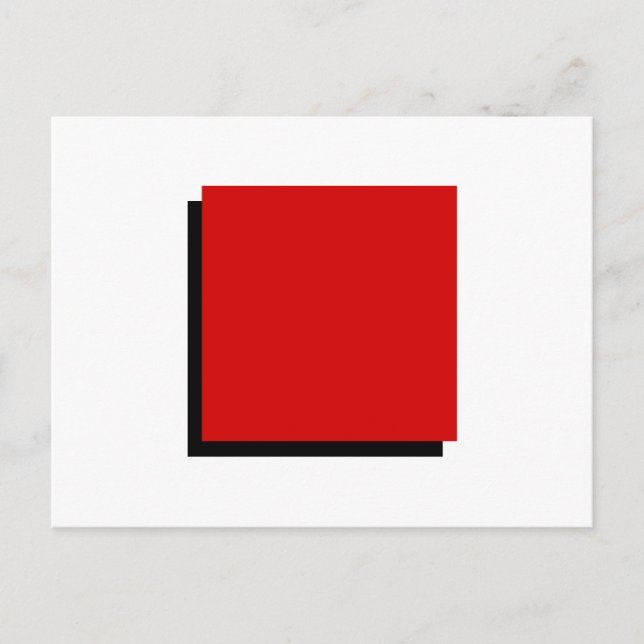 Postal Clásico Bauhaus Geométrico Art Plaza Roja (Anverso)