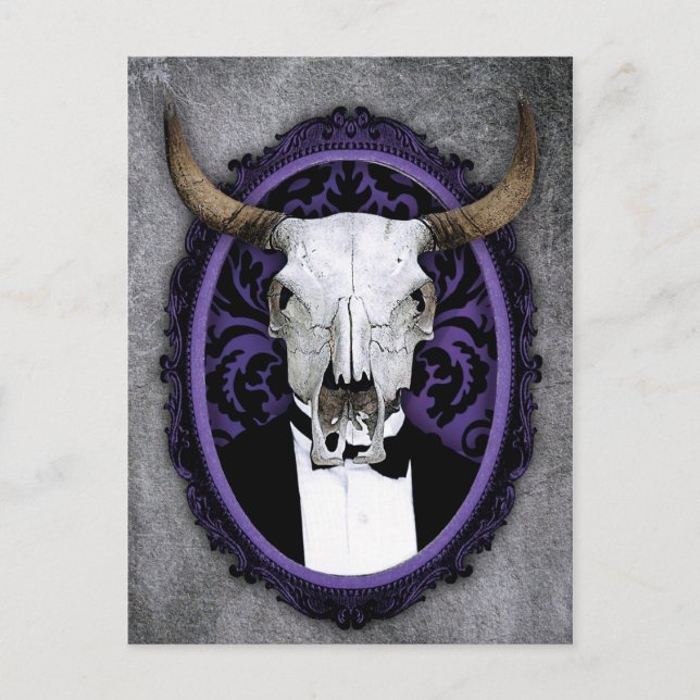 Postal Clásico cráneo vintage (Anverso)