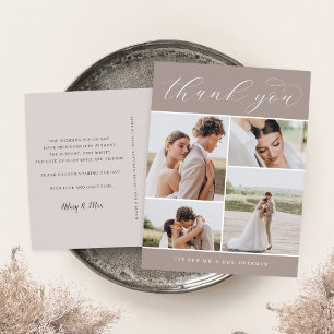 Postal Clásico Cuatro   Agradecimiento de Boda con Múltip