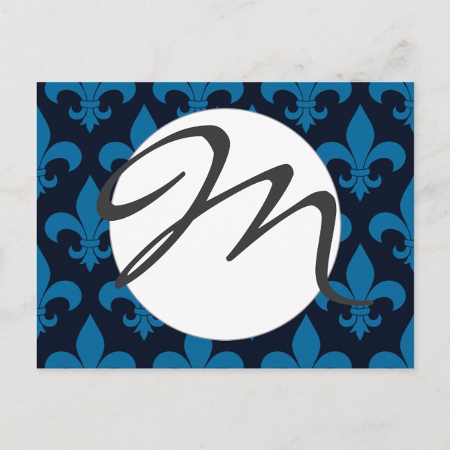 Postal Clásico de patrón de flor de lis de Francia (Anverso)