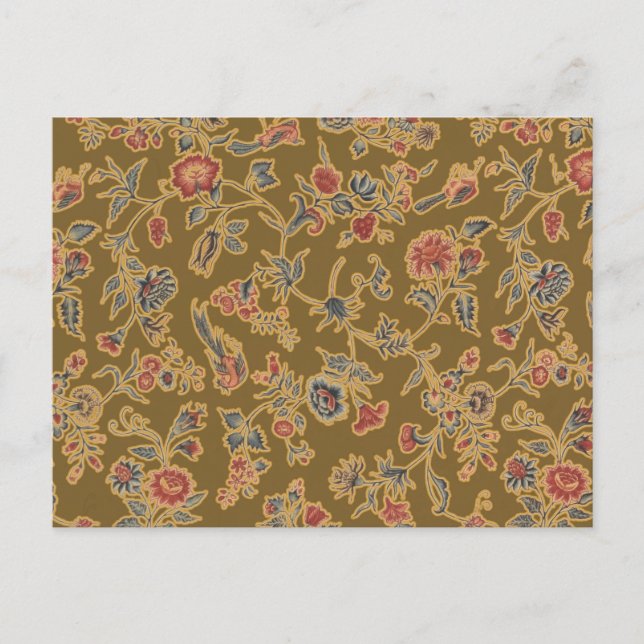 Postal Clásico Flor Bonito Chintz Diseño floral suave (Anverso)
