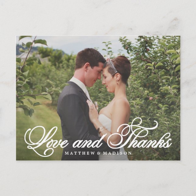 Postal Clásico Gracias Boda Overlay (Anverso)