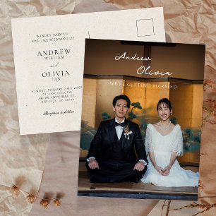 Postal Clásico Minimalista tradicional foto boda 