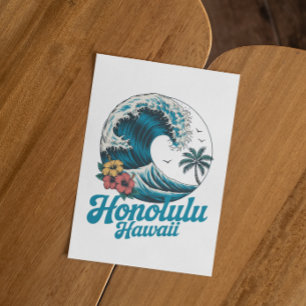 Postal Clásico Mínimo Honolulu Hawái Aloha Viaje