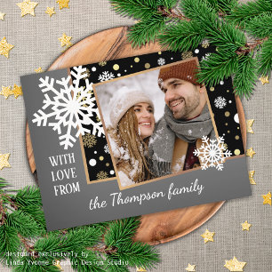 Postal Clásico Moderno Love Holiday Seasons Greetings