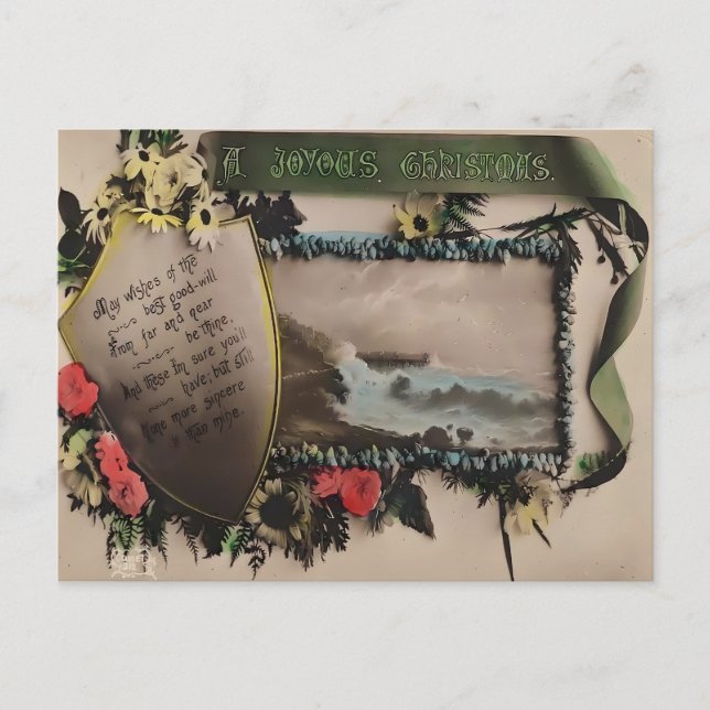 Postal Clásico Navidad Costera Vintage  (Anverso)