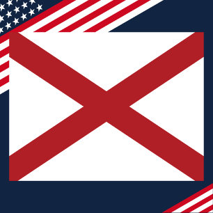 Postal Clásico rojo y blanco de la bandera del estado de