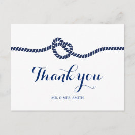 Postal Clásico Royal Blue Tying the Knot Gracias