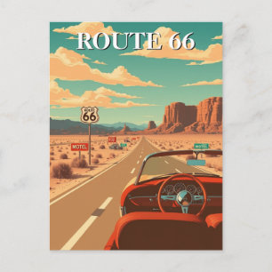 Postal Clásico viaje por carretera Ruta 66 Americano