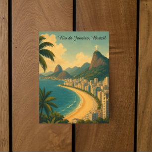 Postal Clásico Vintage Río de Janeiro Brasil Copacabana
