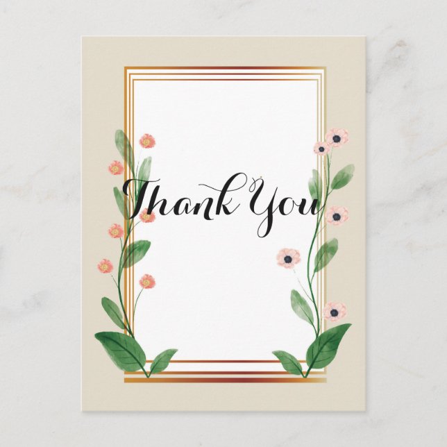 Postal Clásico y elegante sofisticado Gracias (Anverso)