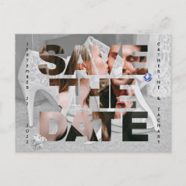 Postal Clásico Zapato de novia Diamond Heart Sapphire Bod