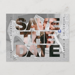 Postal Clásico Zapato de novia Diamond Heart Sapphire Bod