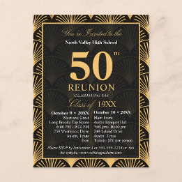Postal Class of 1976 50th Reunion Invitation Art Deco