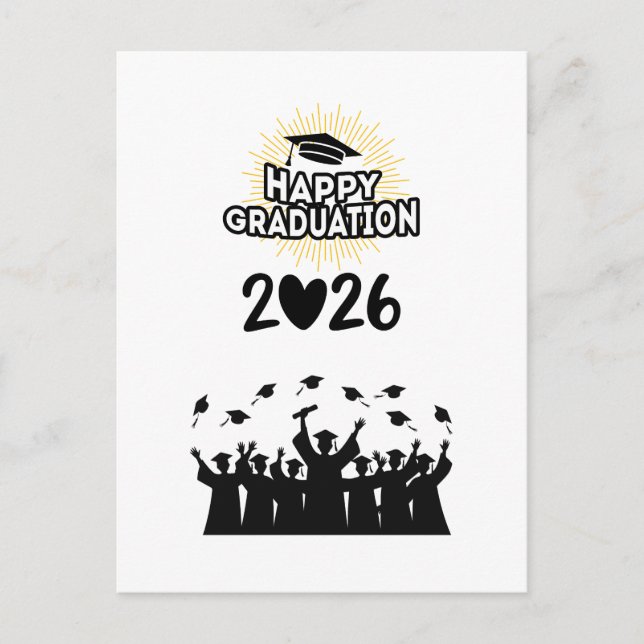 Postal Class of 2026 Happy Graduation - Minimalist  (Anverso)