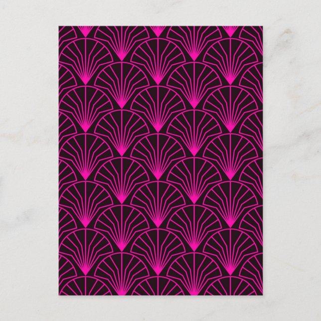 Postal Classic Art Deco Pattern in Pink and Black (Anverso)
