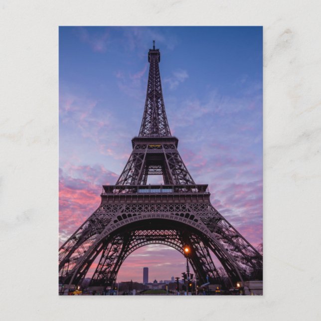 Postal Classic Cute Eiffel Tower Paris Francia Foto (Anverso)