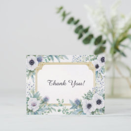 Postal Classic Gold Frame Botanical Thank You