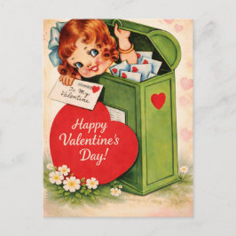 Postal Classic Retro Style Valentine’s Postcard 